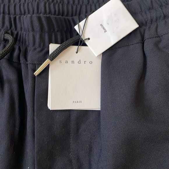 Sandro Black Dress Pants Elegant Straight-Cut Design - Picture 3 of 15